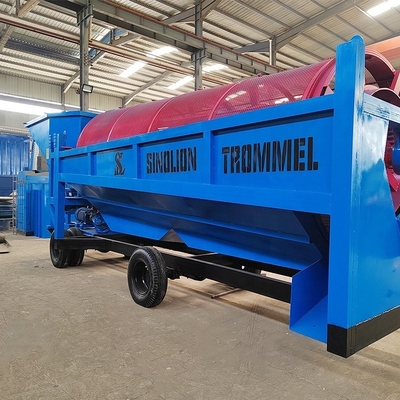 Placer Gold Mining Trommel Screen with Duty Feed Hopper 2200 KG Вместимость и промывка