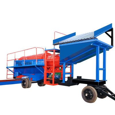 Blue Mobile Trommel Gold Washing Plant для оборудования для разделения аллювиального золота