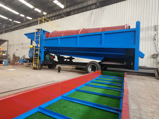 Blue Mobile Trommel Gold Washing Plant для оборудования для разделения аллювиального золота