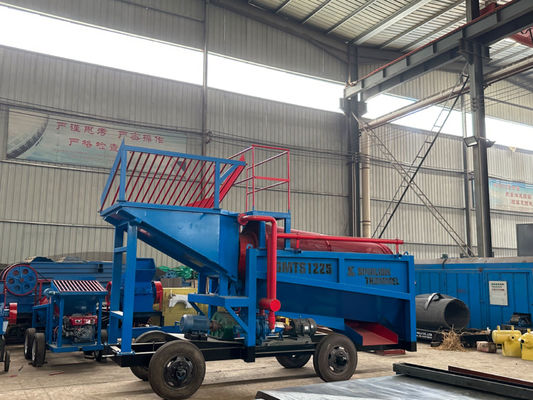 Двойной экран Средняя вместимость 50 тонн Добывающая барабанная машина для аллювиальной сепарации золота