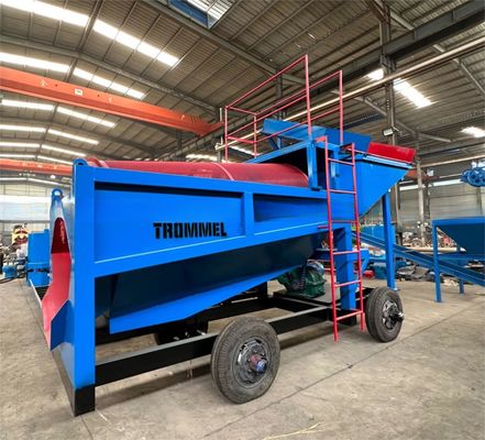 Двойной экран Средняя вместимость 50 тонн Добывающая барабанная машина для аллювиальной сепарации золота